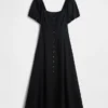 Maxikleid mit Empire-Taille aus Leinenmischung