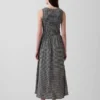 Maxikleid mit Gingham-Muster und Smok-Detail an der tief sitzenden Taille