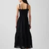 Maxikleid mit Lochstickerei und Stufenschnitt