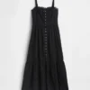 Maxikleid mit Lochstickerei und Stufenschnitt