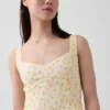 Maxikleid mit Lochstickerei und tief sitzender Taille