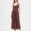 Maxikleid mit Naht und tief sitzender Taille