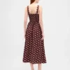 Maxikleid mit Naht und tief sitzender Taille