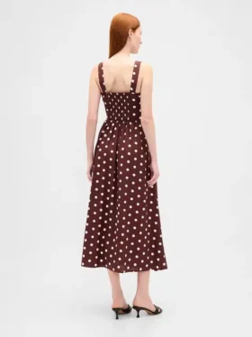 Maxikleid mit Naht und tief sitzender Taille