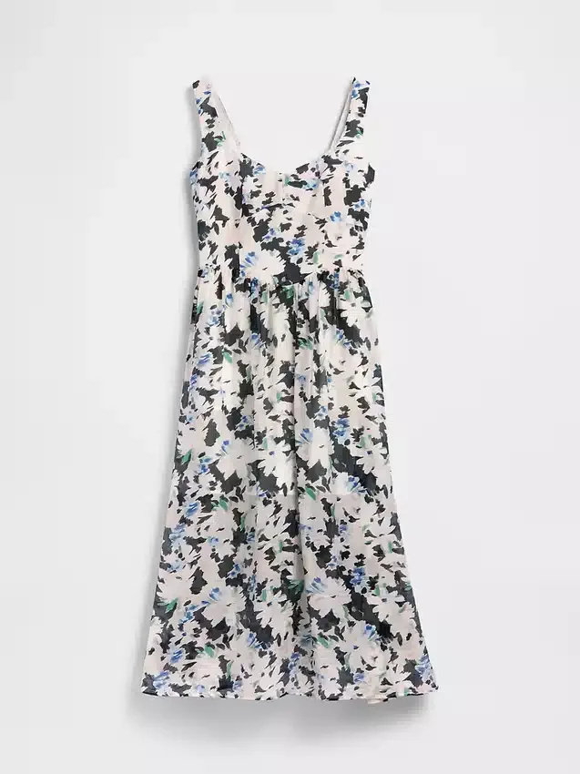 Maxikleid mit Naht und tief sitzender Taille