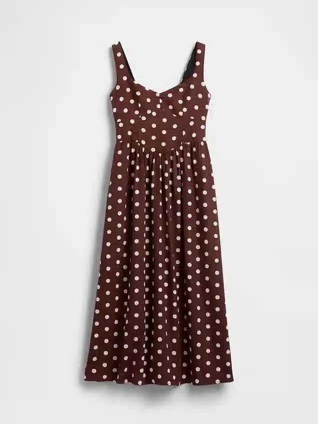 Maxikleid mit Naht und tief sitzender Taille