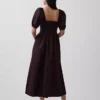 Maxikleid mit Puffärmeln und Korsett-Optik