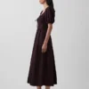Maxikleid mit Puffärmeln und Korsett-Optik