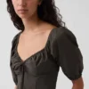 Maxikleid mit Puffärmeln und Korsett-Optik
