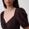 Maxikleid mit Puffärmeln und Korsett-Optik