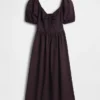 Maxikleid mit Puffärmeln und Korsett-Optik
