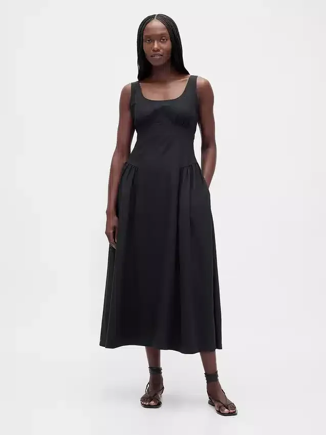Maxikleid mit Raffungen