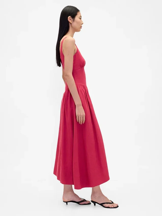 Maxikleid mit Raffungen