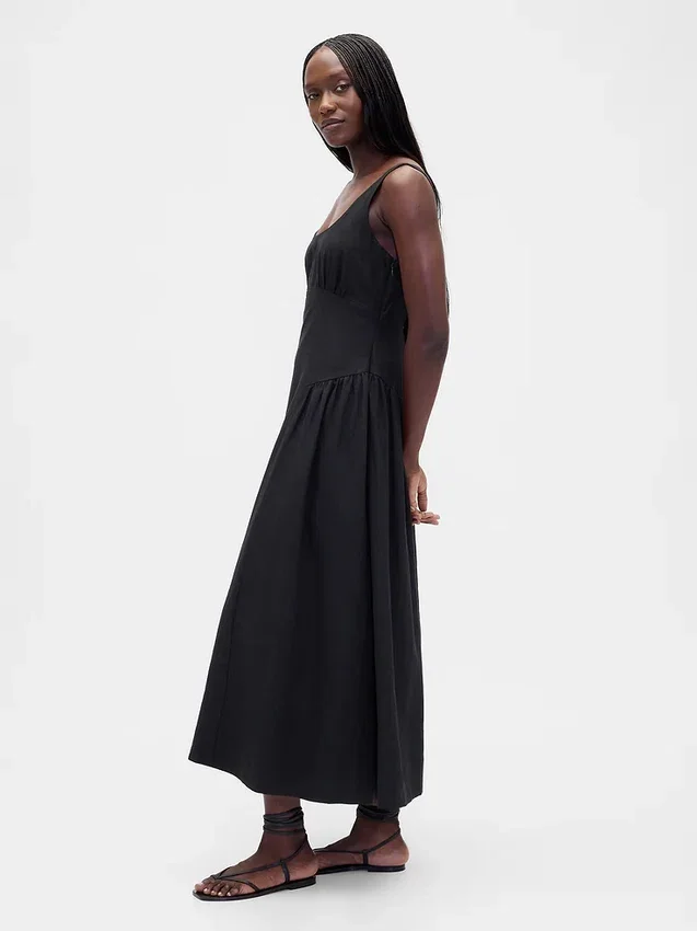 Maxikleid mit Raffungen