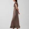Maxikleid mit V-Ausschnitt und Rüschen am Saum