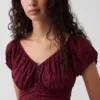 Maxikleid mit V-Ausschnitt und Rüschen am Saum
