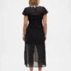 Maxikleid mit V-Ausschnitt und Spitzenbesatz