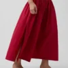 Maxirock aus Popeline mit tief sitzender Taille