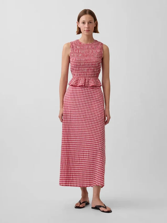 Maxirock mit Gingham-Muster