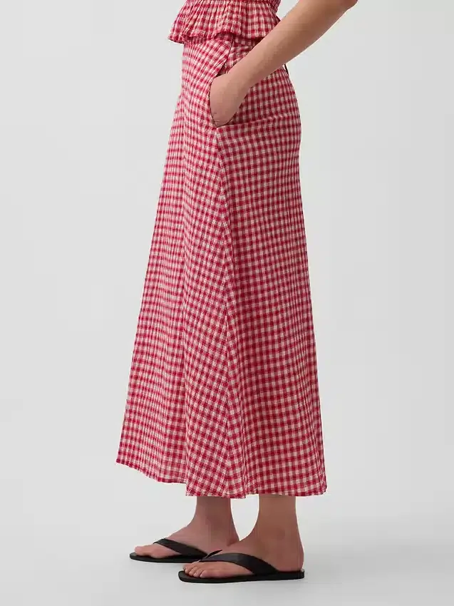 Maxirock mit Gingham-Muster