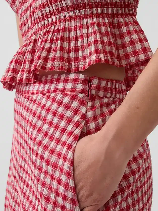 Maxirock mit Gingham-Muster