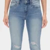 Mid-Rise-Jeans im Distressed-Look, True Skinny, Knöchellang