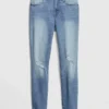 Mid-Rise-Jeans im Distressed-Look, True Skinny, Knöchellang