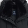 Midi-Daunenjacke mit Kunstfellbesatz