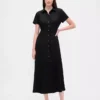 Midi-Hemdkleid aus Leinenmischung