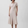Midi-Hemdkleid aus Leinenmischung