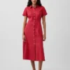 Midi-Hemdkleid aus Leinenmischung