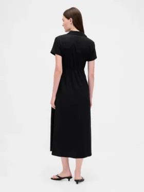 Midi-Hemdkleid aus Leinenmischung