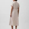 Midi-Hemdkleid aus Leinenmischung