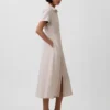 Midi-Hemdkleid aus Leinenmischung