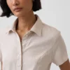 Midi-Hemdkleid aus Leinenmischung