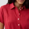 Midi-Hemdkleid aus Leinenmischung