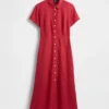 Midi-Hemdkleid aus Leinenmischung