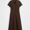 Midi-Hemdkleid aus Leinenmischung