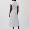 Midi-Hemdkleid aus Popeline mit tailliertem Schnitt
