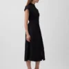 Midi-Hemdkleid aus Popeline mit tailliertem Schnitt