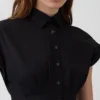 Midi-Hemdkleid aus Popeline mit tailliertem Schnitt