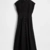 Midi-Hemdkleid aus Popeline mit tailliertem Schnitt