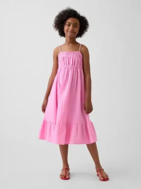Midi-Kleid aus Baumwollgaze für Kinder