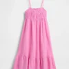 Midi-Kleid aus Baumwollgaze für Kinder