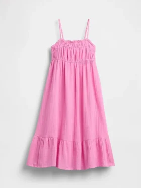Midi-Kleid aus Baumwollgaze für Kinder