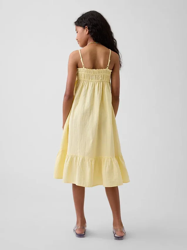 Midi-Kleid aus Baumwollgaze für Kinder