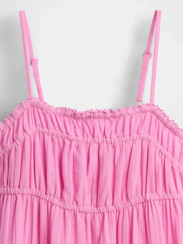 Midi-Kleid aus Baumwollgaze für Kinder