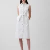 Midi-Kleid aus Denim mit Bindegürtel