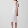 Midi-Kleid aus Denim mit Bindegürtel