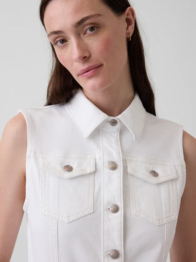Midi-Kleid aus Denim mit Bindegürtel